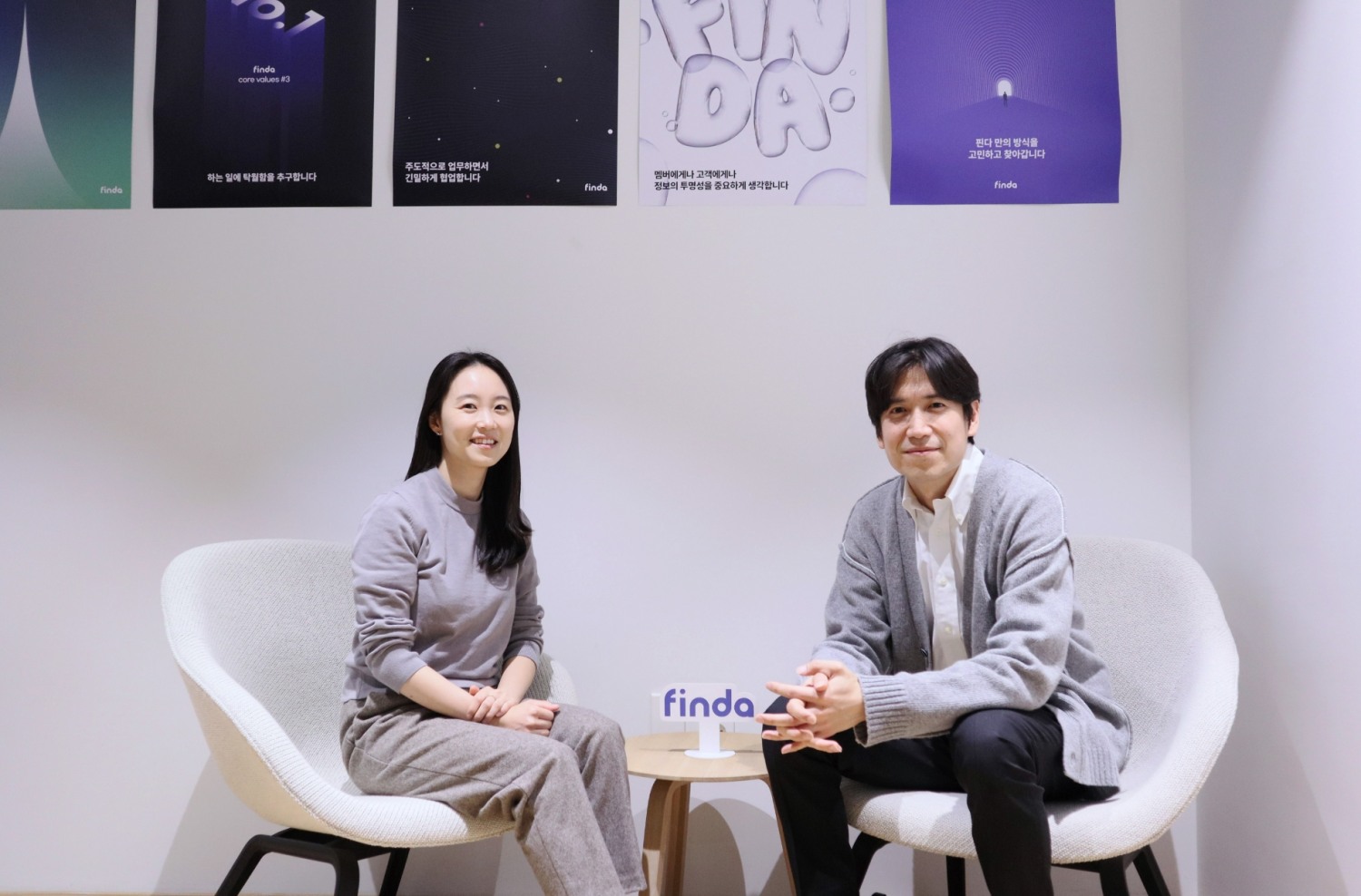 이혜민 핀다 공동 대표(왼쪽)와 박홍민 핀다 공동 대표(오른쪽). /사진제공=핀다