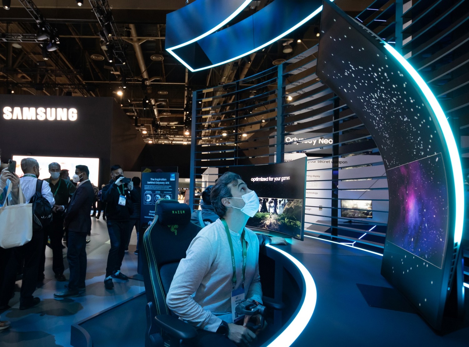 CES 2022에 전시된 게이밍 모니터 오디세이 아크. 사진=삼성전자