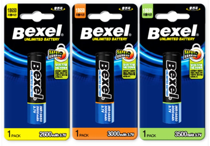 벡셀 INR 18650 리튬이온전지 3종 이미지. / 사진제공=SM그룹