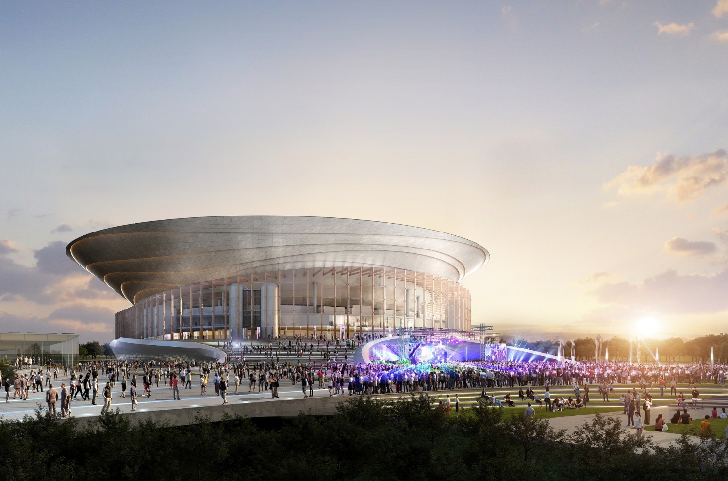 CJ라이브시티 아레나 측면조감도 / 사진제공=한화건설