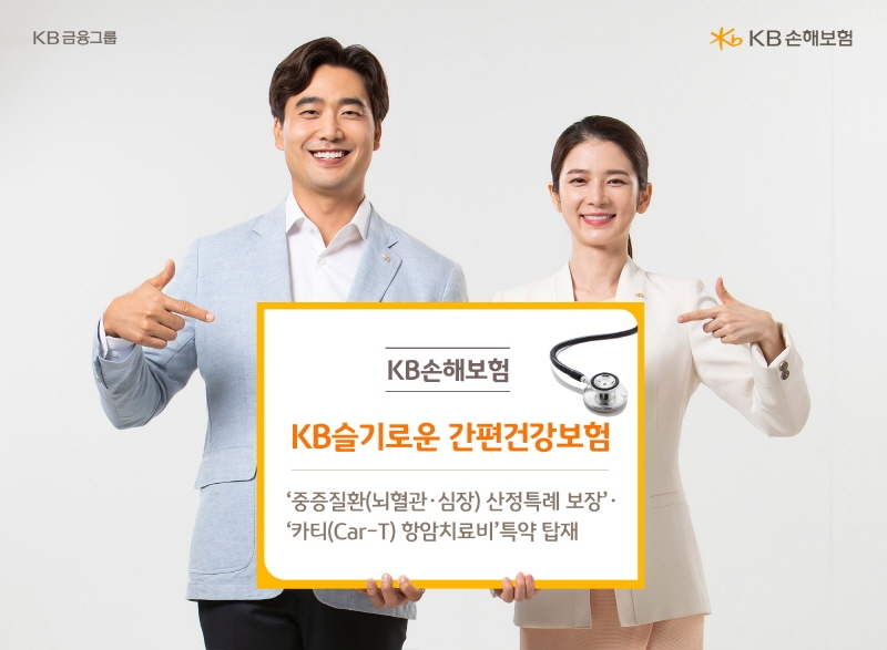 KB손보는 6월 초 '중증질환(뇌혈관·심장) 산정특례 보장'과 '카티(Car-T)항암약물치료비' 특약을 탑재해 보장을 강화한 'KB슬기로운 간편건강보험'을 선보인다고 9일 밝혔다./사진=KB손해보험