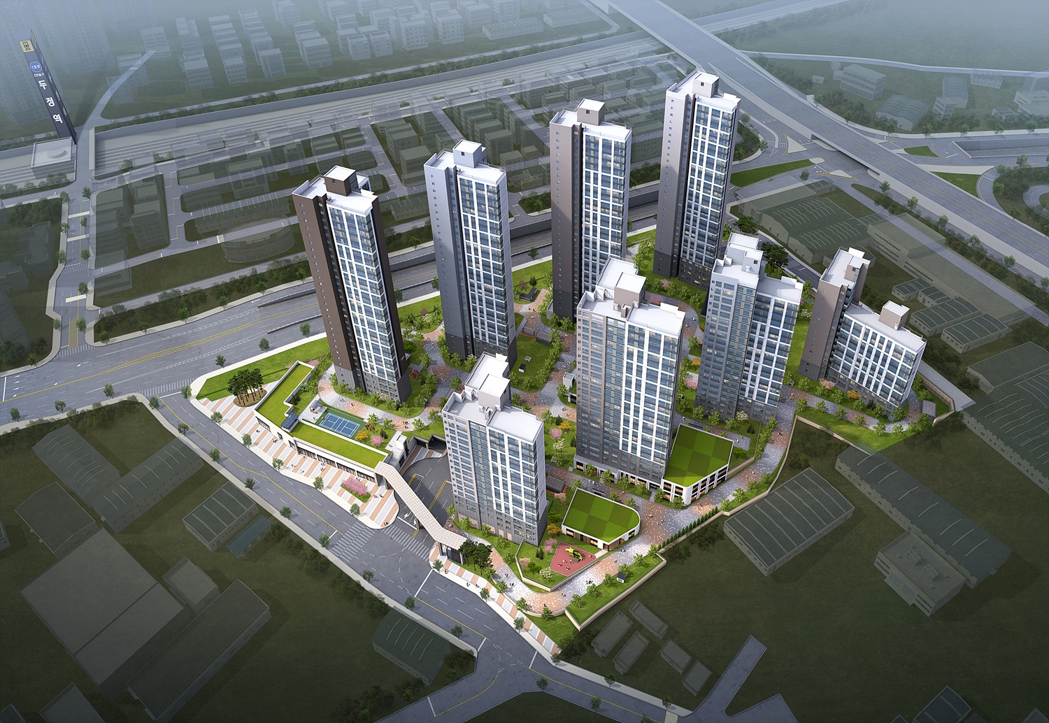 유보라 천안 두정역 단지투시도 / 사진제공=반도건설