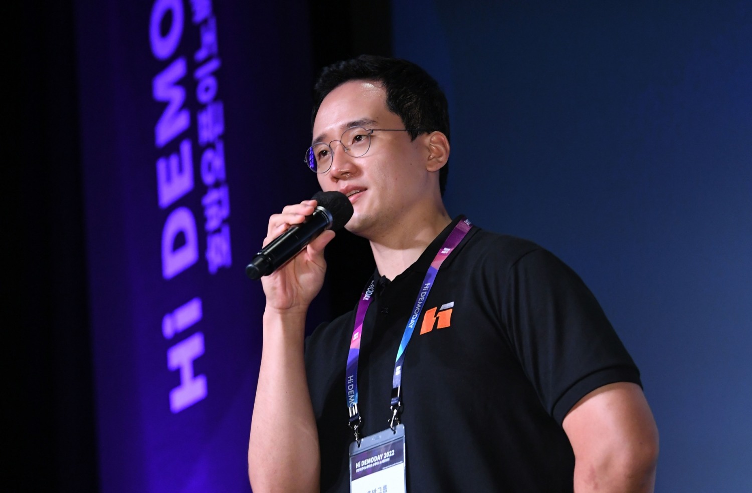 김대헌 호반그룹 기획총괄사장 7일 진행된 ‘데모데이 2022’에서 인사말을 하고 있다. /사진제공=호반건설