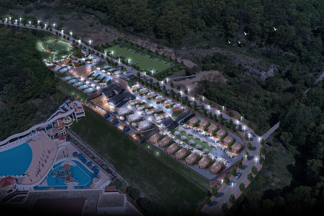 금호석유화학그룹(회장 박찬구)은 충청남도 아산시에 위치한 금호리조트(대표이사 김성일)의 워터파크인 아산스파비스 약 6000여 평 부지에 올해 41동 규모의 ‘아산 스파포레(SPAFORE)’를 새롭게 조성하고 오는 30일 개장한다. 사진=금호석유화학그룹.