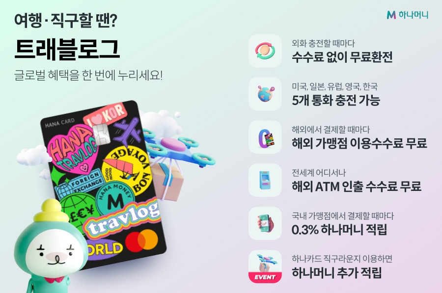 하나카드가 해외여행과 해외직구를 이용하는 고객을 위해 트래블로그(Travlog) 서비스를 출시했다. /사진제공=하나카드