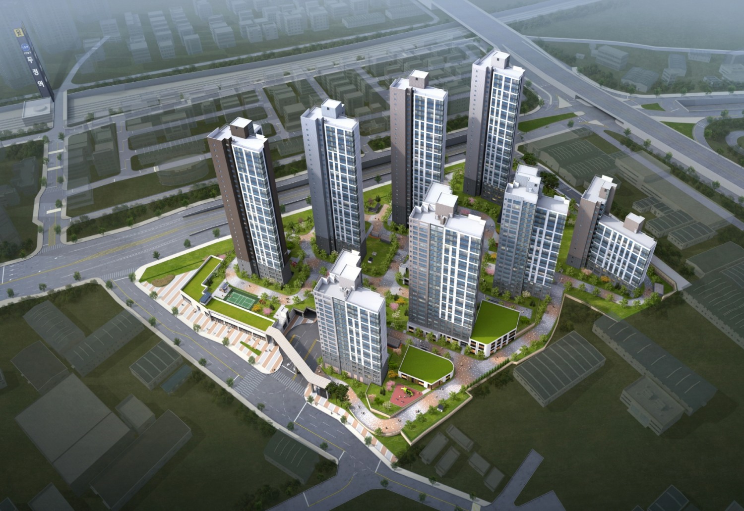 반도건설 '유보라 천안 두정역' 조감도. /사진제공=반도건설