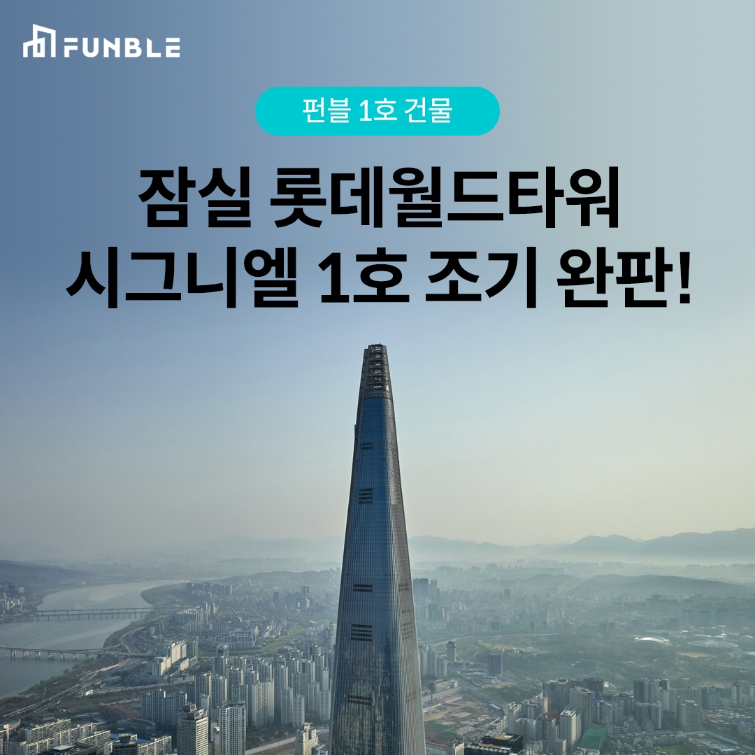 펀블의 1호 상장 공모 상품인 ‘롯데월드타워 시그니엘 1호’가 조기 완판됐다. /사진제공=펀블