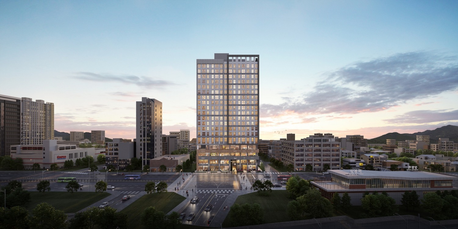 '상봉역 유보라 퍼스트리브' 및 '상봉역 포 스퀘어' 단지투시도 / 사진제공=반도건설