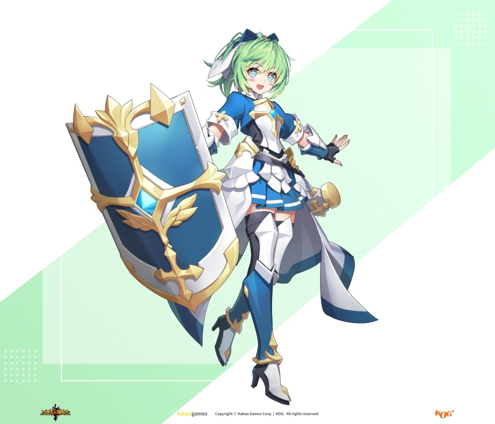 ‘그랜드체이스’의 7번째 전직 캐릭터 ‘세인트 가드 라임’ 일러스트. 사진=카카오게임즈