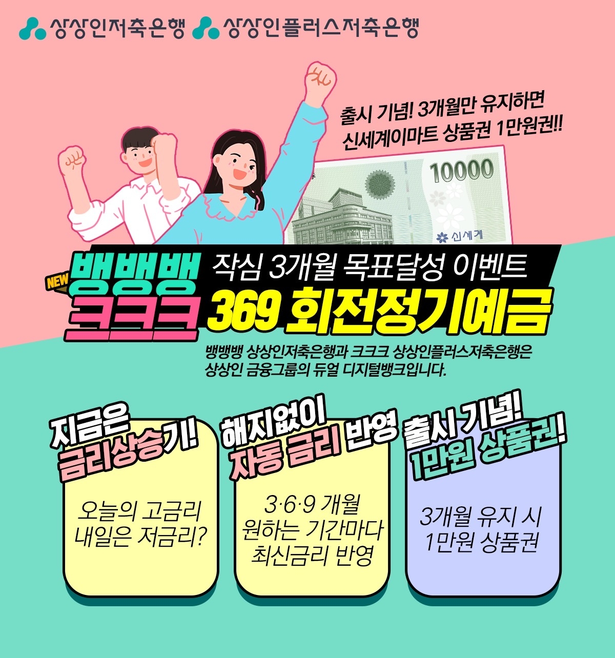 상상인 계열 저축은행이 ‘369 회전정기예금’을 출시한다. /사진제공=상상인저축은행