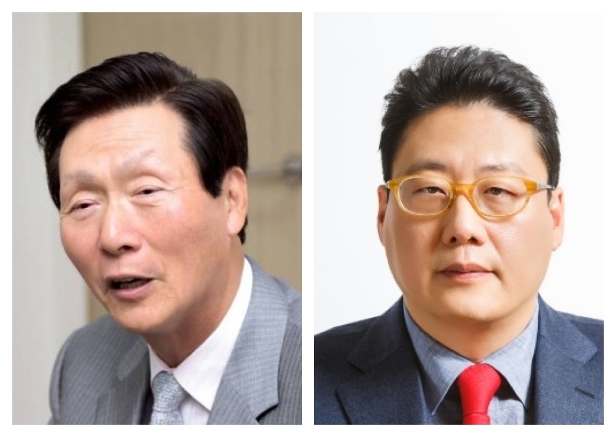 신준호 푸르밀 회장(사진 왼쪽)과 신동환 푸르밀 대표이사./ 사진제공 = 한국금융신문 DB