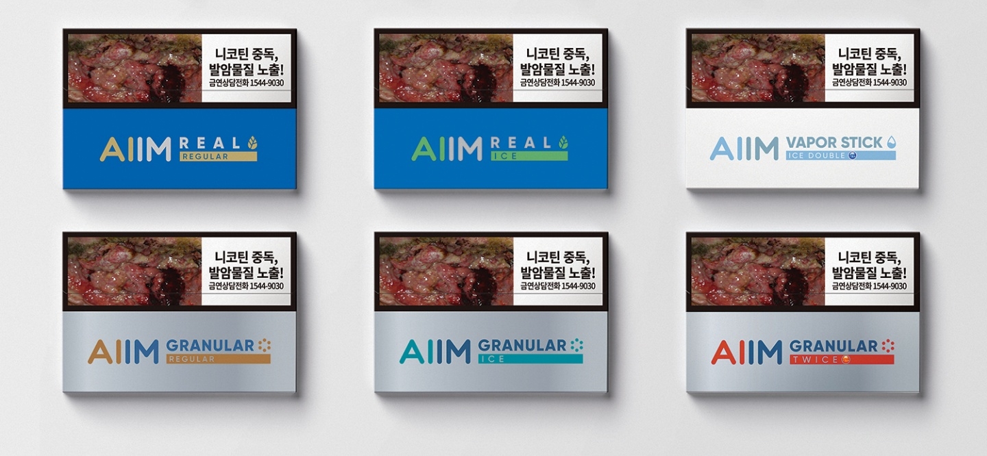 ‘에임(AIIM)’ 6종 제품 이미지./ 사진제공 = KT&G