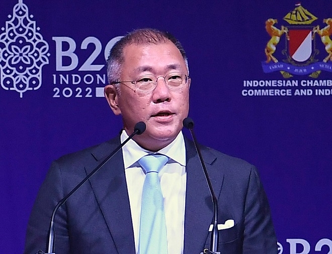 정의선 현대차그룹 회장 "지속가능한 에너지전환 위한 과감한 결단 절실"