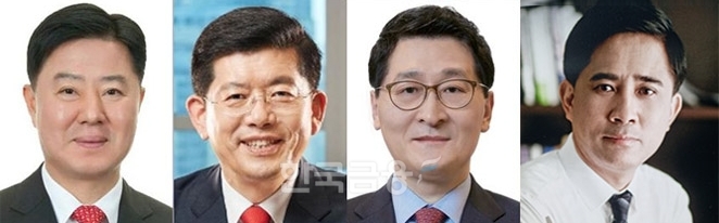 왼쪽부터 안감찬 부산은행장, 빈대인 전 부산은행장, 위성호 전 신한은행장, 김윤모 노틱인베스트먼트 부회장. / 사진=한국금융DB