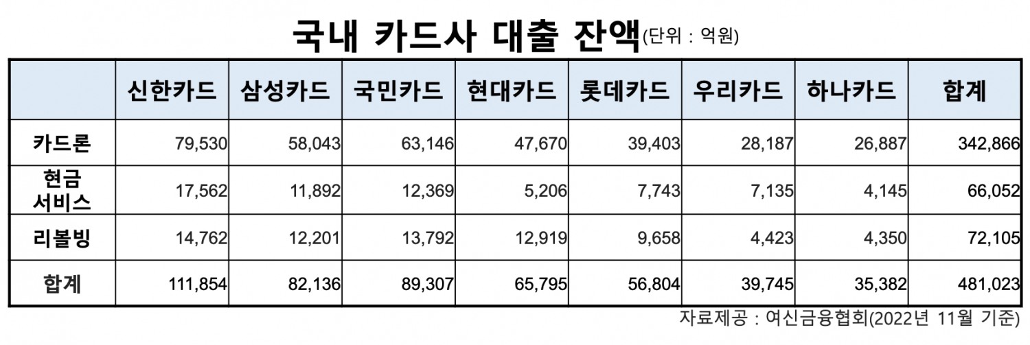 DSR 규제·리스크관리에 카드론 영업 축소…차주 현금서비스·리볼빙 선회