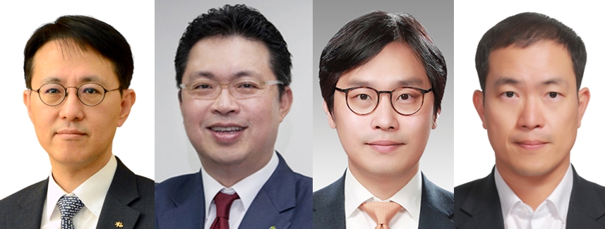 (왼쪽부터) 유승창 KB증권 ECM본부장(상무), 윤지호 이베스트투자증권 리테일사업부 대표(전무), 김영우 삼성전자 산하 반도체 부문(DS) 리서치센터장, 김상훈 메리츠금융지주 IR 담당 상무 / 사진제공= 각사 종합