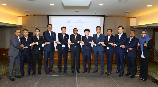 삼성중공업은 19일 말레이시아 MISC Behind와 FCSU 개발 MOU를 체결했다. /사진=삼성중공업.