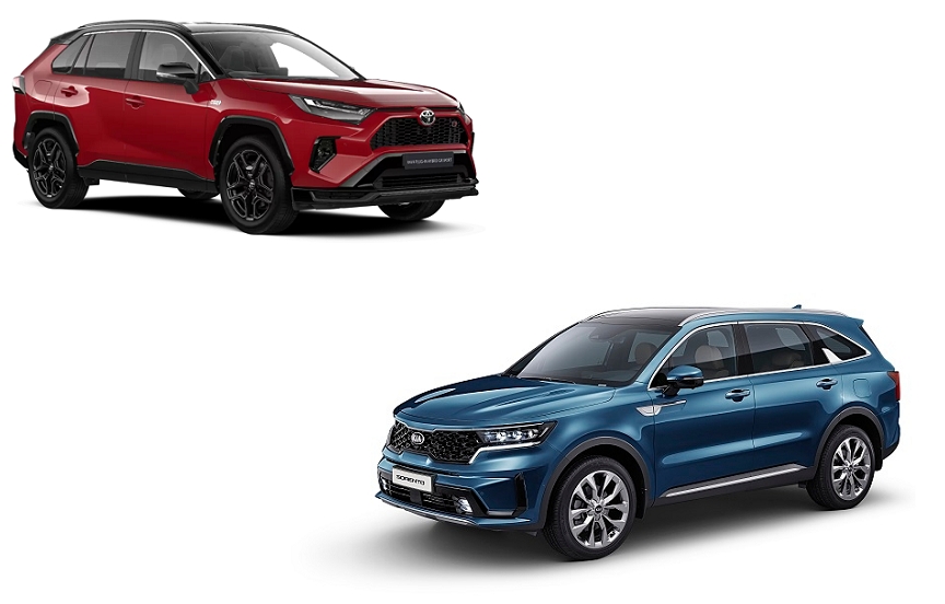 토요타 라브4(위)와 기아 쏘렌토.