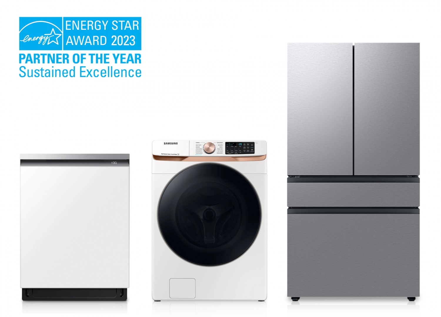 에너지스타 인증을 받은 삼성전자 주요 제품과 수상 로고. 사진=삼성전자