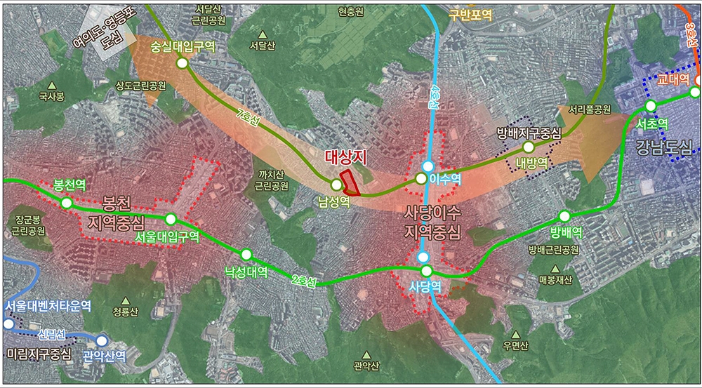 동작구 남성역세권 활성화사업 대상지 위치도 / 사진제공=동작구청