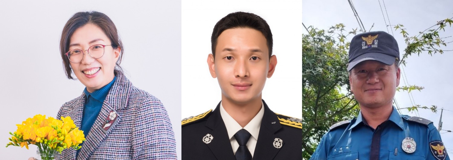 LG복지재단이 이정아(55), 故성공일 소방교(30), 조연제 경위(54)씨 등 3명에 'LG 의인상'을 수여했다. 사진 제공=LG