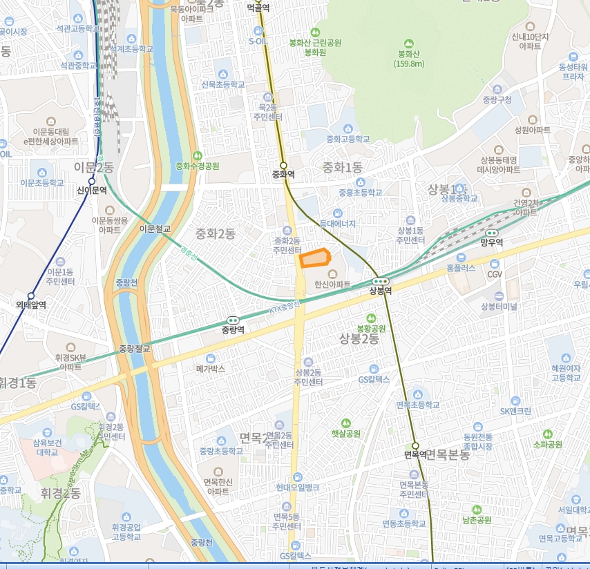 중화우성타운 재건축정비사업 위치도 / 자료=서울시정비사업정보몽땅