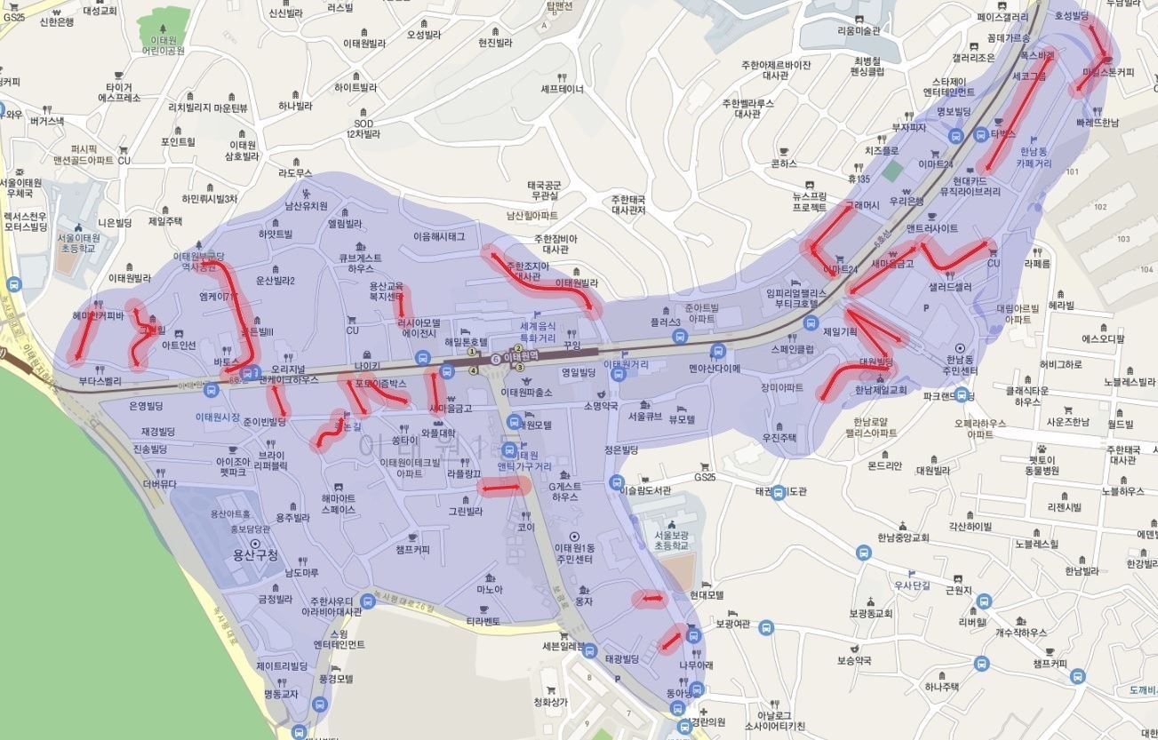 이태원관광특구 내 보행환경 개선 구간./사진제공=용산구