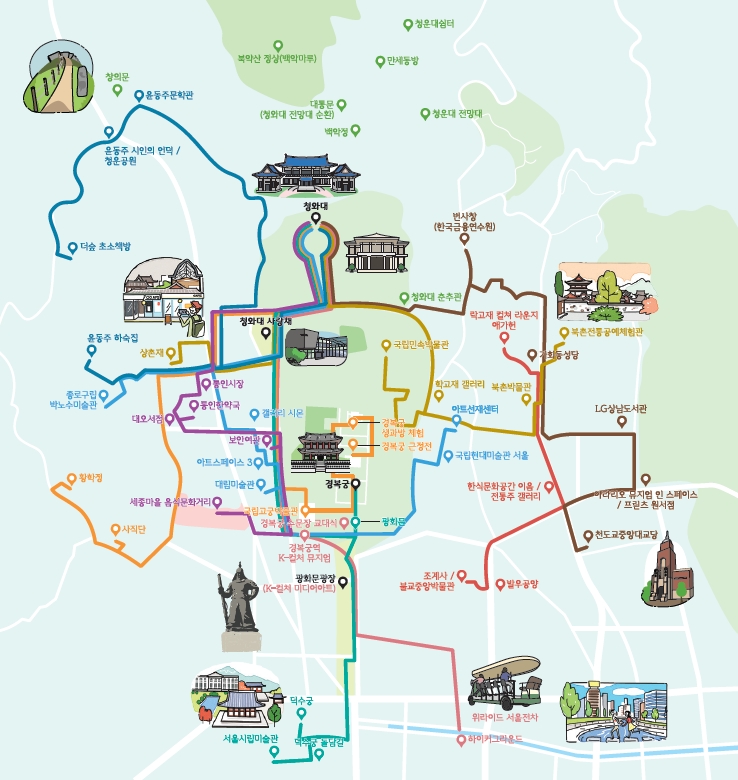 청와대 권역 관광코스 10선 지도. /사진제공=한국관광공사