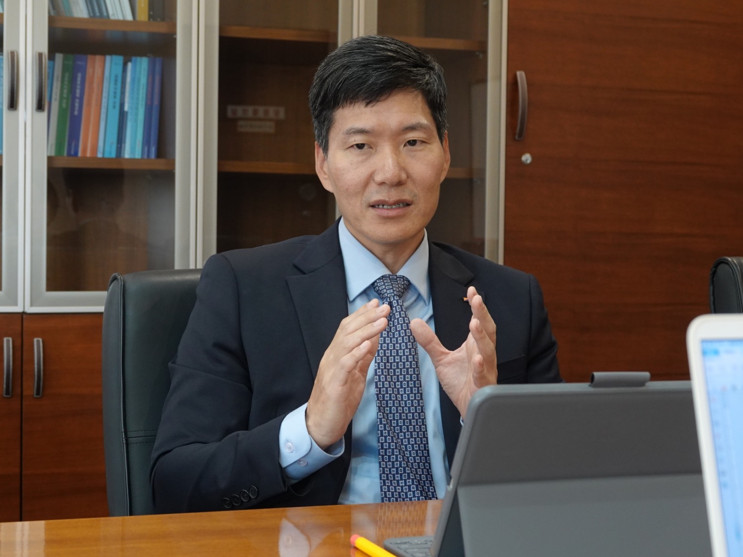 한재영 금융투자협회 금융투자교육원장은 2023년 5월 여의도 금융투자교육원에서 진행된 한국금융신문과 인터뷰에서 "실용적인 금융교육이 중요하다"고 말했다. / 사진= 금융투자협회