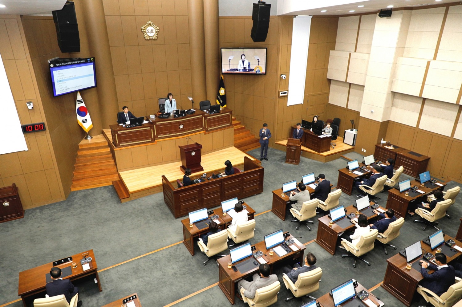 김영미 마포구의회 의장이 제262회 제1차 정례회 본회의를 주재하는 모습./사진제공=마포구의회