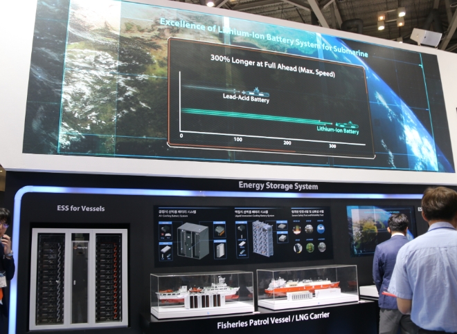 에너지 기술력 또한 한화그룹이 '2023 국제해양방산위산업전'에서 전시한 분야다.
