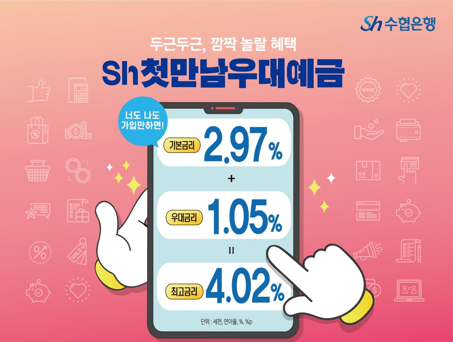 수협은행, 예금 금리 인상…'Sh첫만남우대예금' 연 최고 4.02%