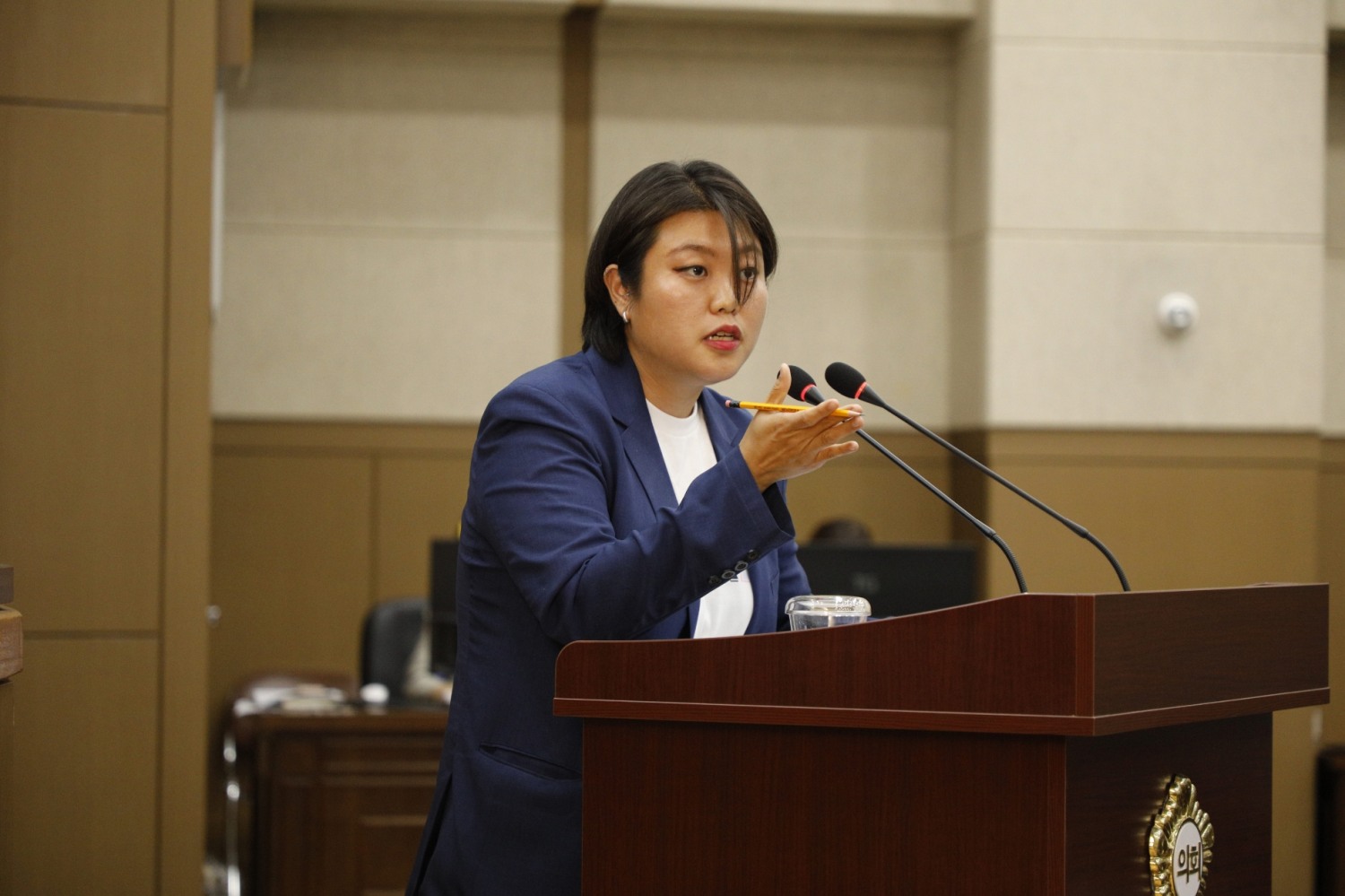 마포구의회 차해영 의원이 구정질문을 하는 모습./사진제공=마포구의회