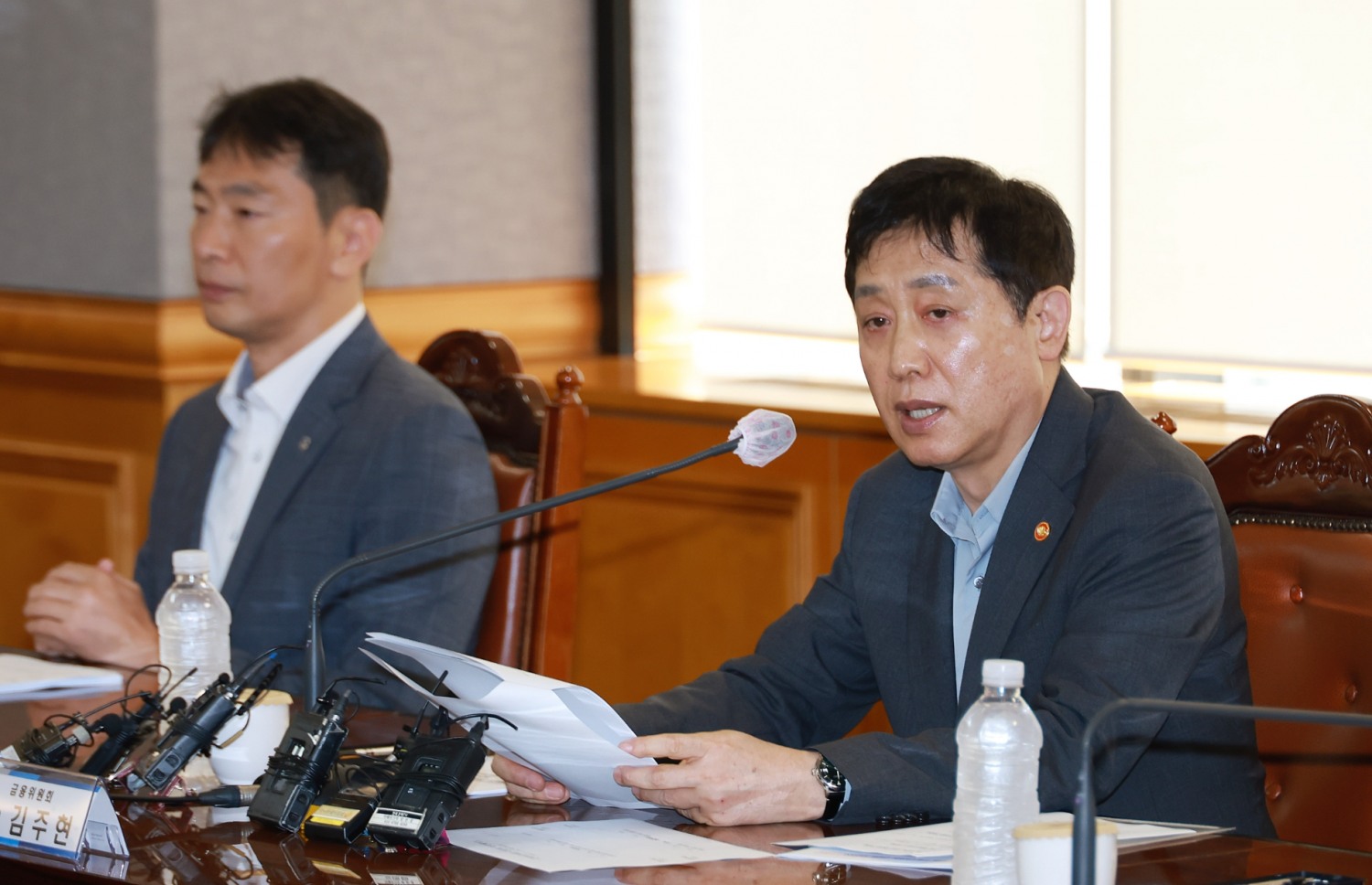 김주현 금융위원장이 5일 오전 서울 중구 은행회관에서 개최한 금융위원장·금융감독원장·은행지주회장 간담회에서 발언하고 있다./사진제공=금융위