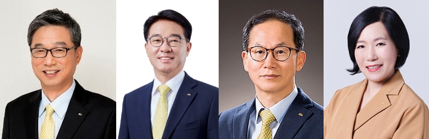 (사진 왼쪽부터) 허인·이동철·양종희 KB금융 부회장, 박정림 총괄부문장