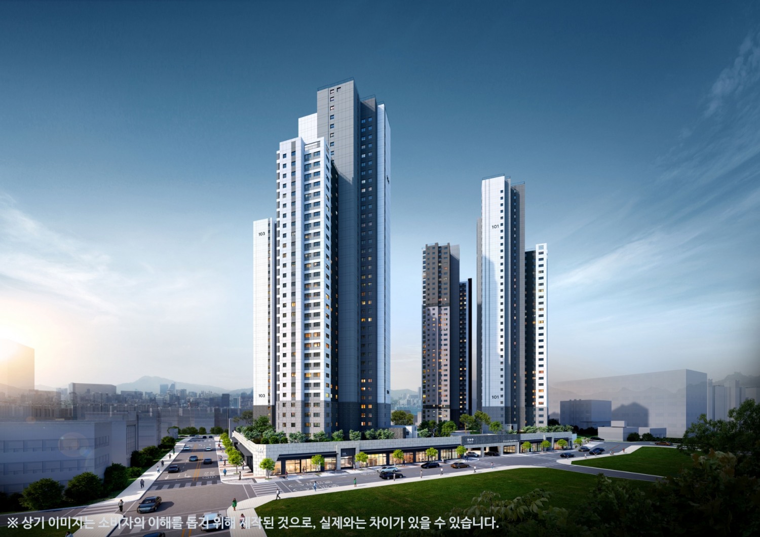 문수로 금호어울림 더 퍼스트 단지투시도