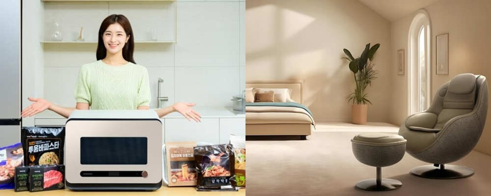 삼성전자 '비스포크 큐커'(왼쪽)와 LG전자 '힐링미 오브제컬렉션 아르테'./사진제공=각사