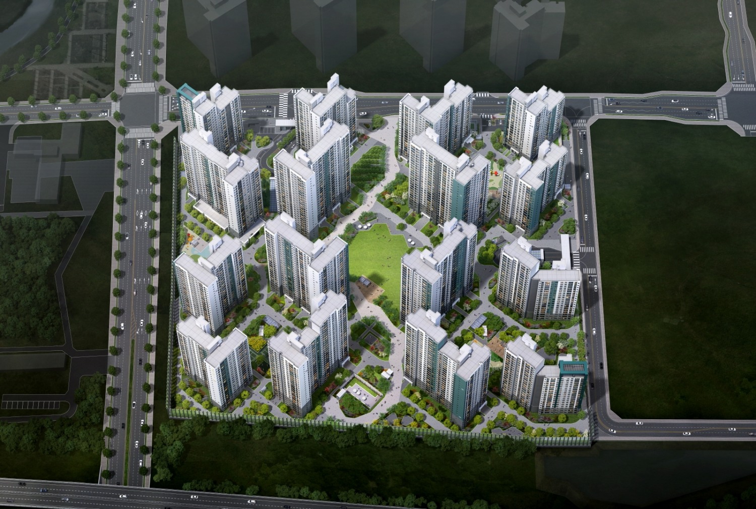 탕정 푸르지오 리버파크 단지조감도 / 사진제공=대우건설