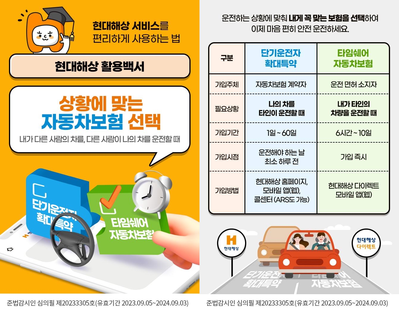 현대해상 타임쉐어 자동차보험. 사진=현대해상 페이스북