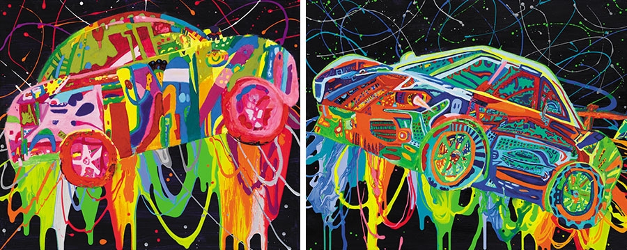 좌) “Rising a dream 7”, 60.6 x 72.7m, Mixed media on canvas, 2023우)“Rising a dream 7”, 60.6 x 72.7m, Mixed media on canvas, 2023