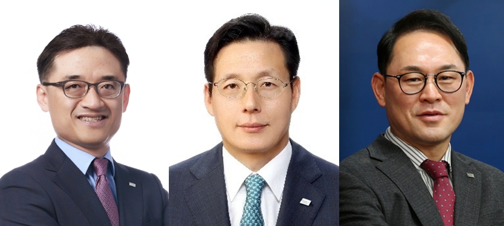 (왼쪽부터) 미래에셋증권 김미섭 부회장, 허선호 부회장, 전경남 사장 / 사진제공= 미래에셋증권(2023.10)