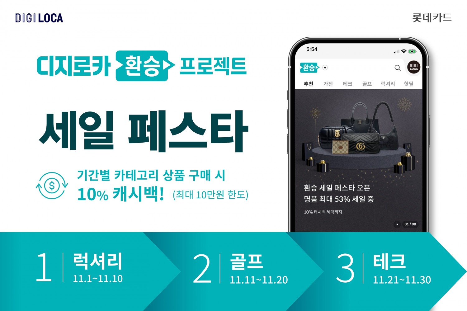 디지로카앱 환승프로젝트 세일 페스타 실시./ 사진 = 롯데카드