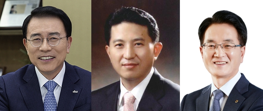 (사진 왼쪽부터) 조용병 신한금융지주 회장, 임영록 전 KB금융지주 회장, 손병환 전 농협금융지주 회장.