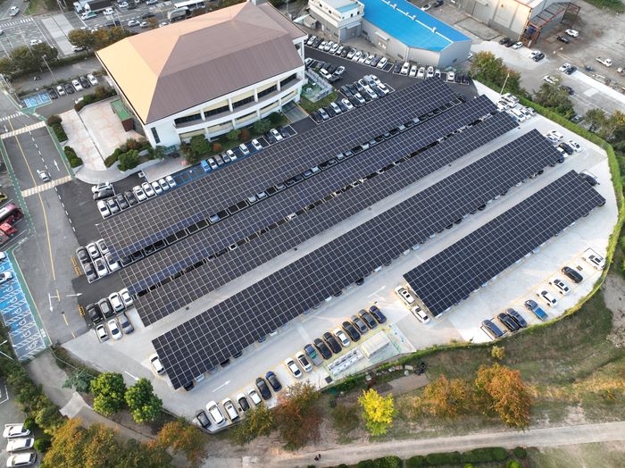 태광산업 울산공장 내 유휴부지를 활용한 자가소비용 태양광 1㎿급 설비./사진제공=태광산업