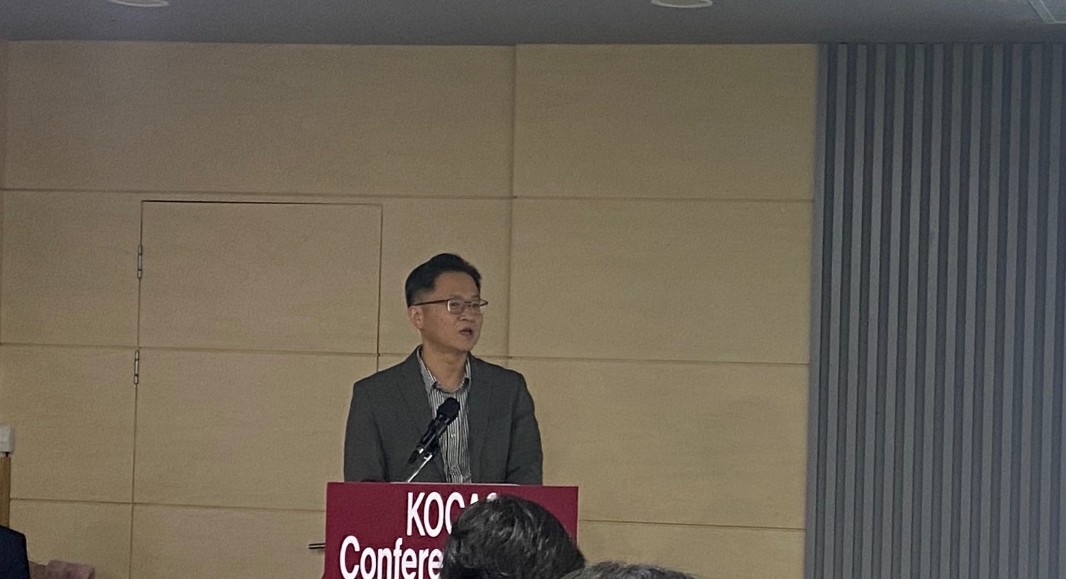 김상봉 한성대학교 경제학과 교수가 23일 서울 중구 바비엥2 교육센터에서 열린 ‘KOCAS 컨퍼런스 2023’에서 발언하고 있다./ 사진 = 홍지인 기자