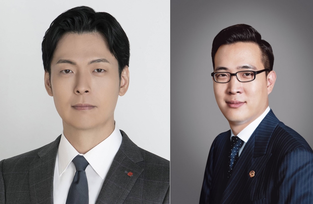 신유열 롯데지주 미래성장실장(왼쪽), 김동선 한화로보틱스 전략담당임원(부사장)/사진제공=롯데, 한화
