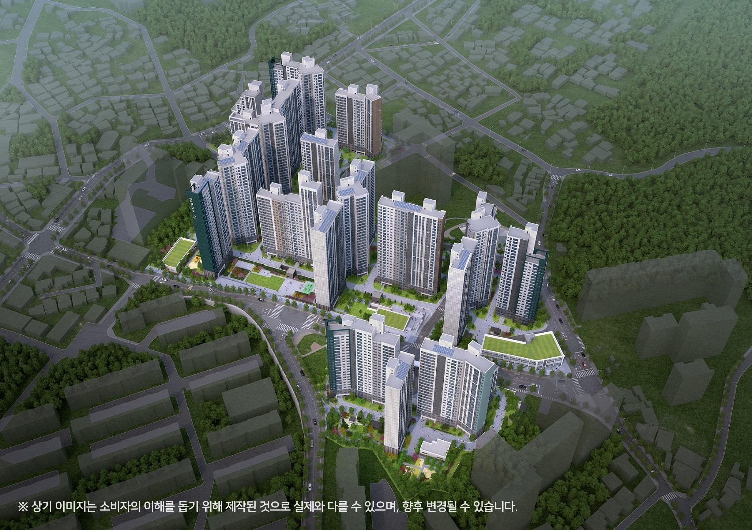 원주 푸르지오 더 센트럴 단지조감도