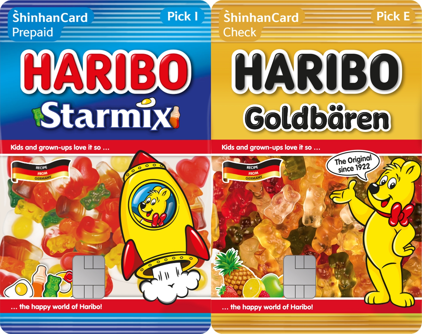 신한카드가 글로벌 브랜드 하리보와 제휴한 체크카드와 선불카드를 출시했다고 9일 밝혔다./사진 제공 = 신한카드