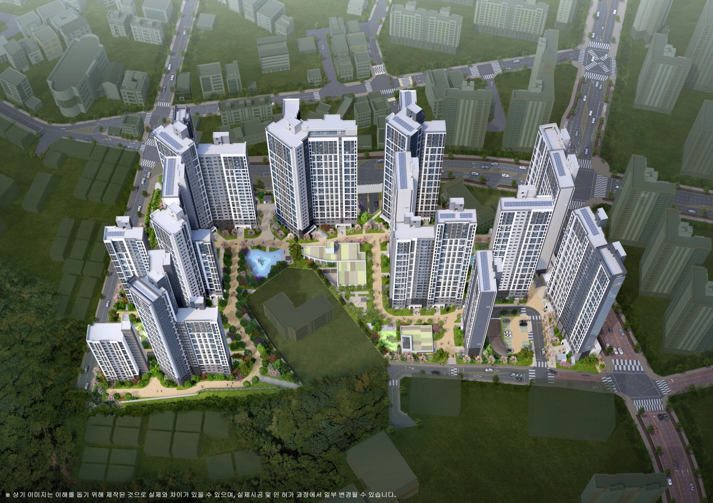 김포 북변 우미린 파크리브 단지조감도