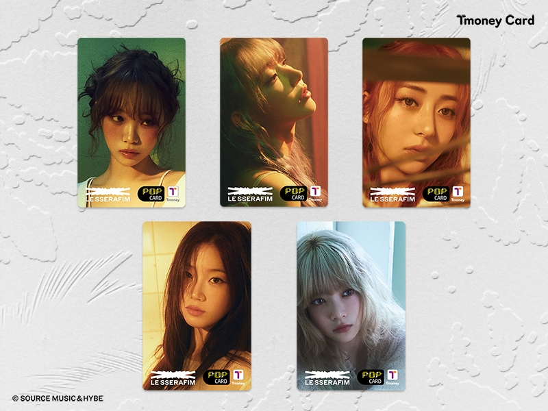 티머니(대표이사 김태극)가 총 1만 장 한정판으로 ‘르세라핌 티머니카드’ 5종을 전국 GS25를 통해 선보인다고 23일 밝혔다./사진 제공 = 티머니